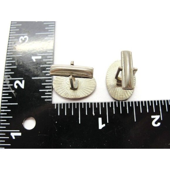 Gentry Silver Tone Oval Cufflinks Fish Religious Church Clergy Vintage - Picture 5 of 8